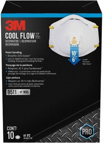 3M 8511 Respirator, N95, Cool Flow Valve (10-Pack)