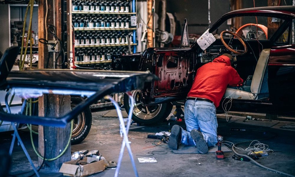 someone working on a car