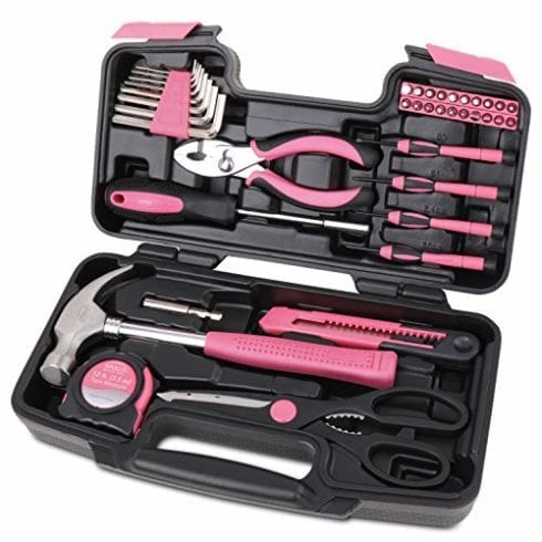 Apollo 39 Piece Pink Ladies Home Tool Kit