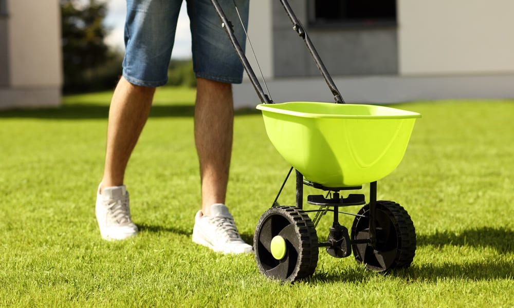 green push along Fertilizer Spreader