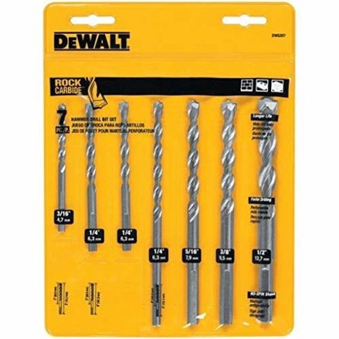 DEWALT DW5207 Masonry Percussion Drill Bit Set