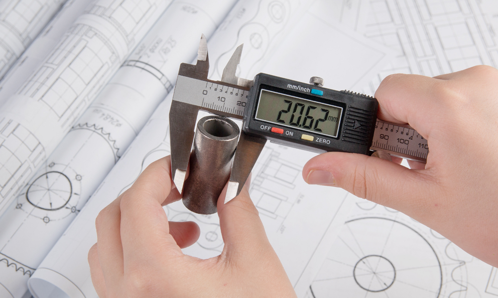 digital Caliper measuring a part