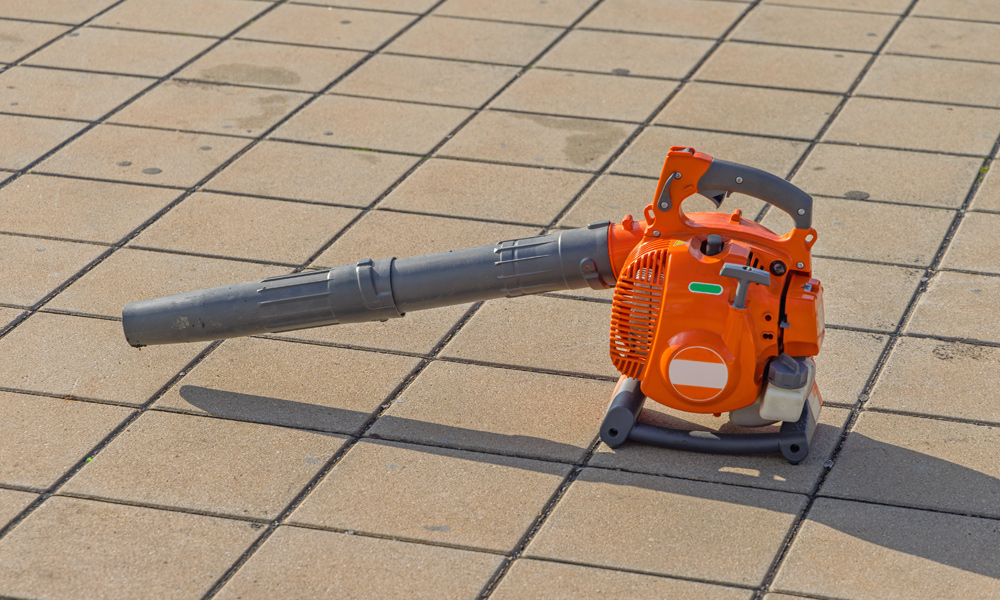 Orange and white Gas leaf blower