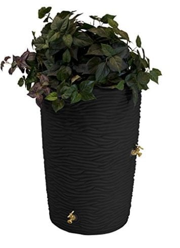 Good Ideas Imp-L50-Blk Palm Rain Barrel