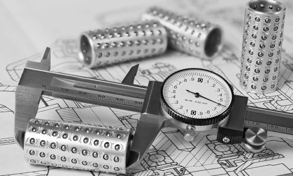 Dial Caliper measuring a part