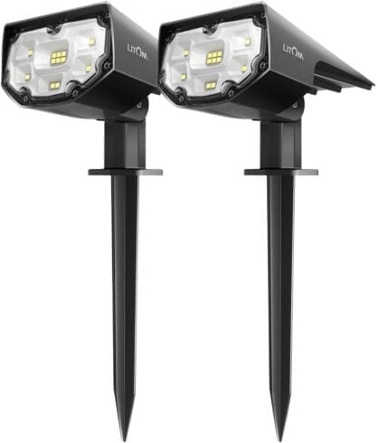 LITOM 12 LEDs Solar Landscape Spotlights