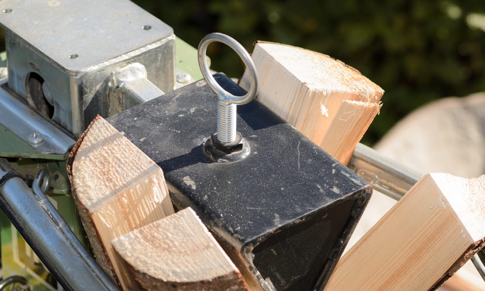 Close up of a log splitter