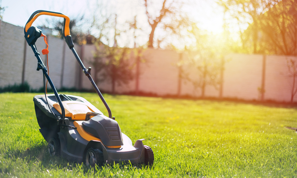 Orange Electric lawn mower