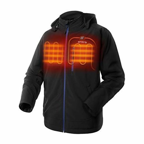 ORORO Soft Shell Heated Jacket with Detachable Hood