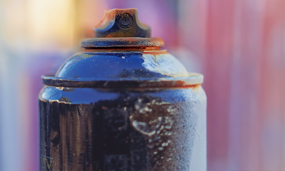 close up of a spray can nozzle